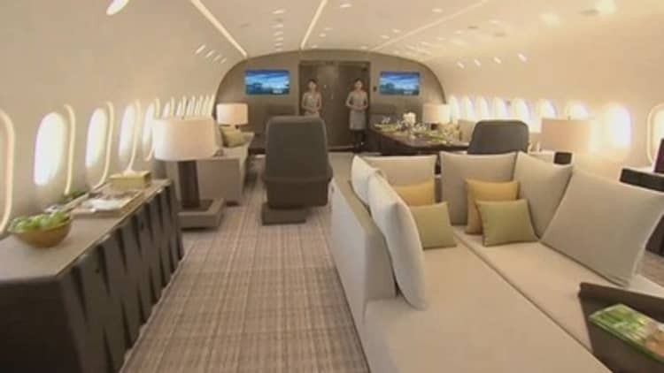 It costs $72,500 an hour to take a ride in this luxury charter jet