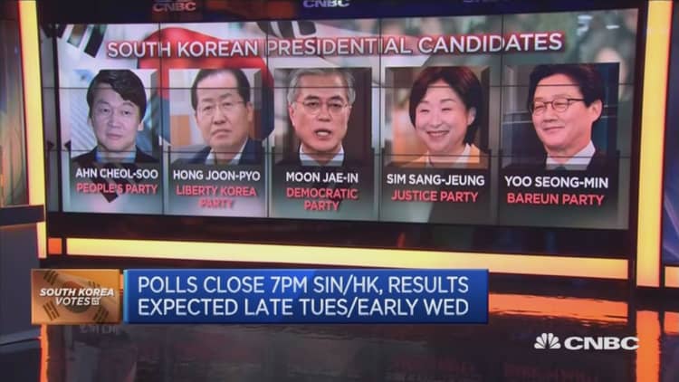 Young, liberal voters in South Korea favor Moon Jae-in, the favorite to become President