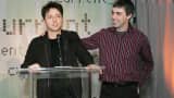 Sergey Brin and Larry Page, co-founders of Google, at an event in 2005, around the time they met Sebastian Thrun.