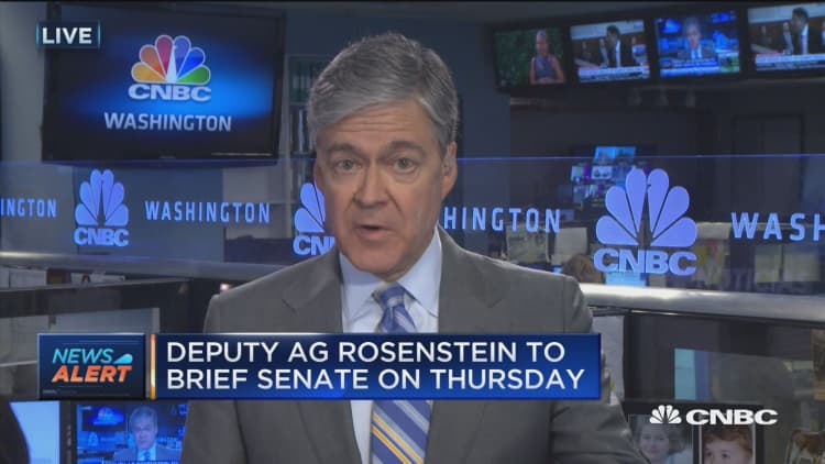 Deputy AG Rosenstein to brief Senate on Comey removal