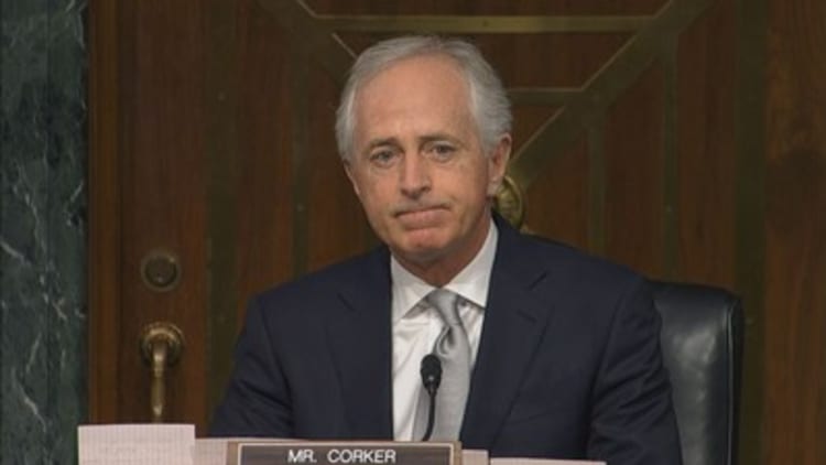 Sen. Bob Corker said Monday the White House was "in a downward spiral" following a report that Trump gave away highly classified intelligence to the Russians