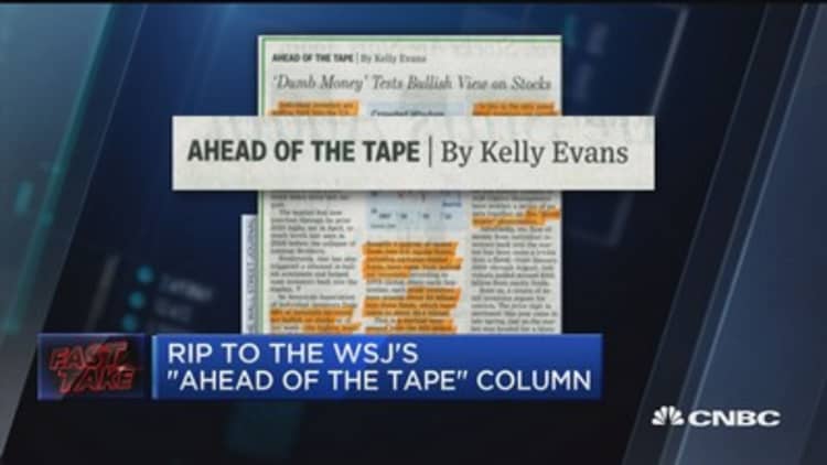 Farewell to WSJ's "Ahead of the Tape" column