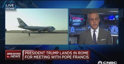 President Trump lands in Rome for meeting with the Pope
