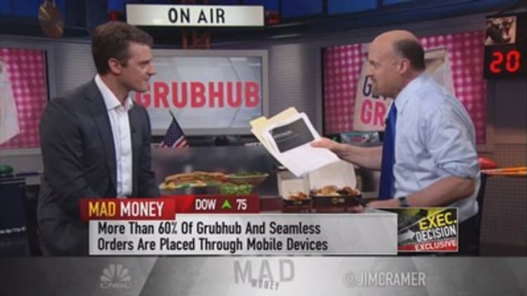 Cramer digs into GrubHub's strategy