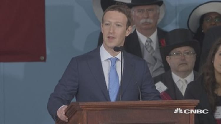 Mark Zuckerberg delivers emotional commencement speech at Harvard