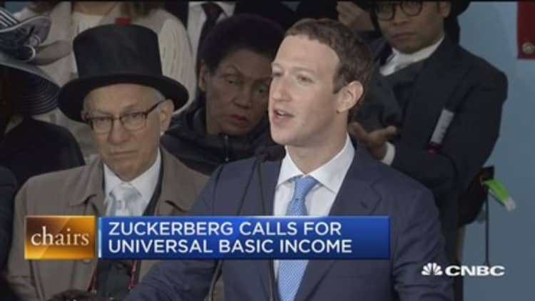 FB's Zuckerberg calls for universal basic income
