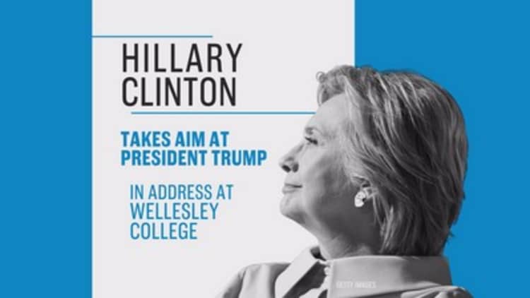 Hillary Clinton delivers Wellesley College's commencement address