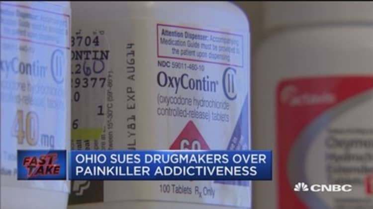 Ohio sues drugmakers over painkiller addictiveness