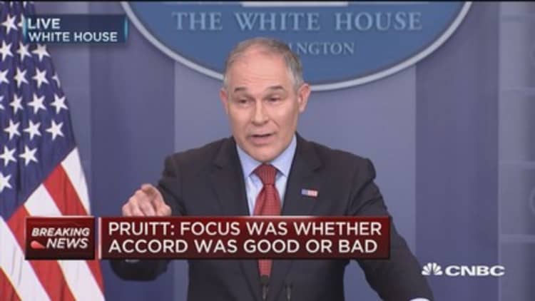 Pruitt: Focus was whether Paris accord was good or bad