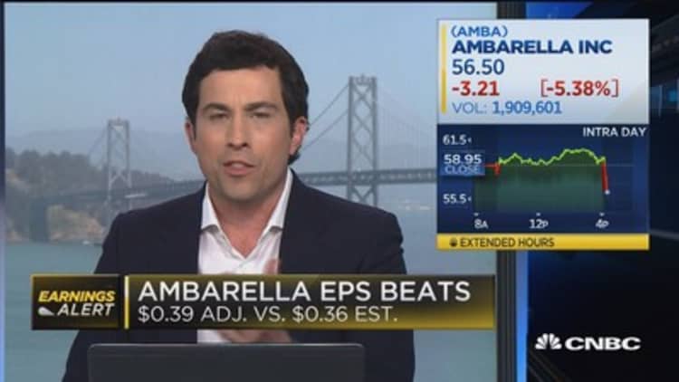 Ambarella beats on top line