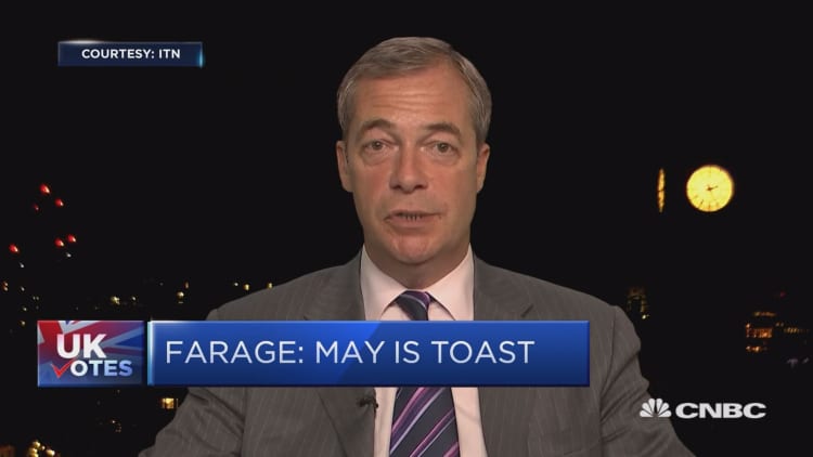 Theresa May is ‘toast’ says Nigel Farage