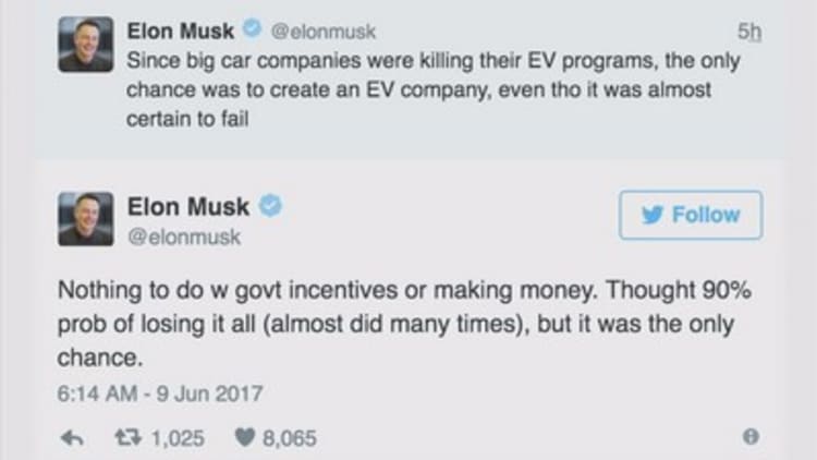 Elon Musk: We started Tesla after big auto companies tried to 'kill' the electric car