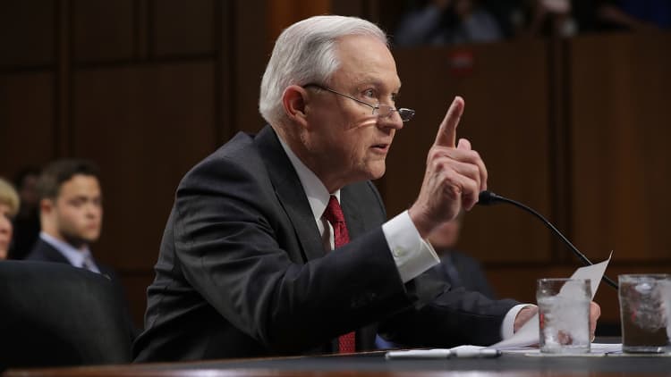 Sessions made a series of denials before the Senate Intelligence Committee