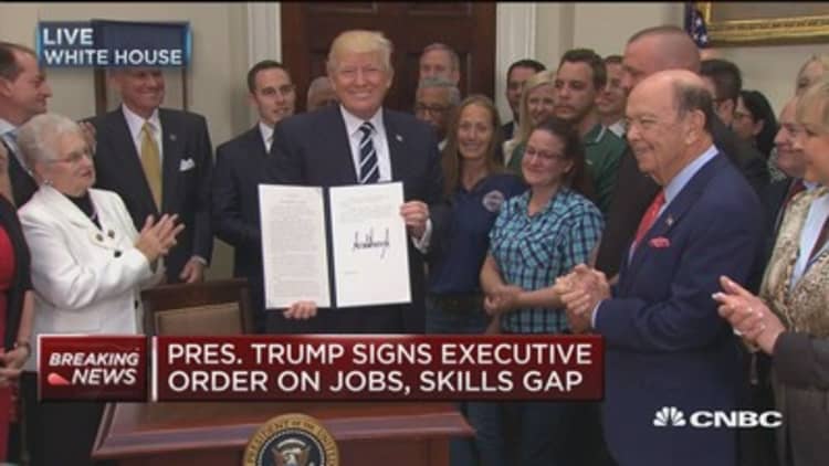 President Trump signs executive order on jobs, skills gap