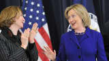 Hillary Rodham Clinton (R) with Anne-Marie Slaughter (L)