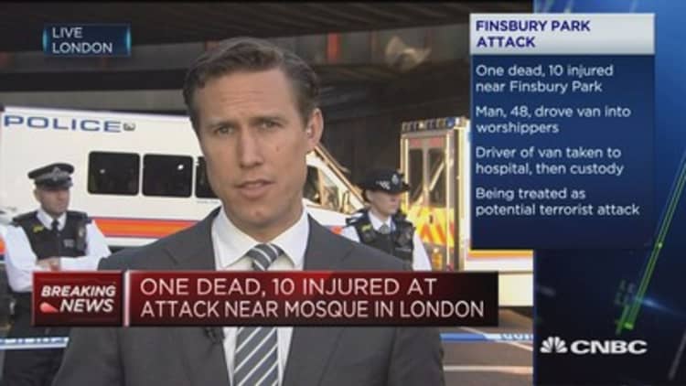 Police: One man pronounced dead at scene near London mosque