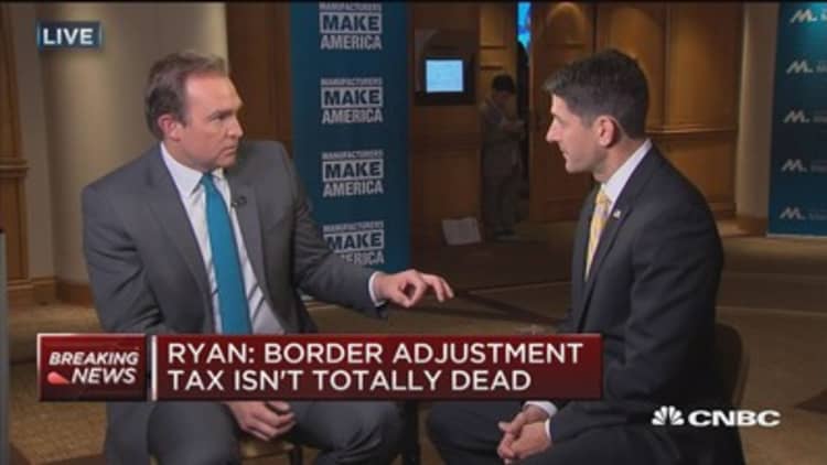 Ryan: Border adjustment tax isn't totally dead