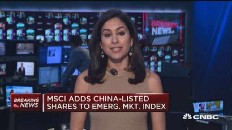MSCI adds China-listed shares to emerging market index
