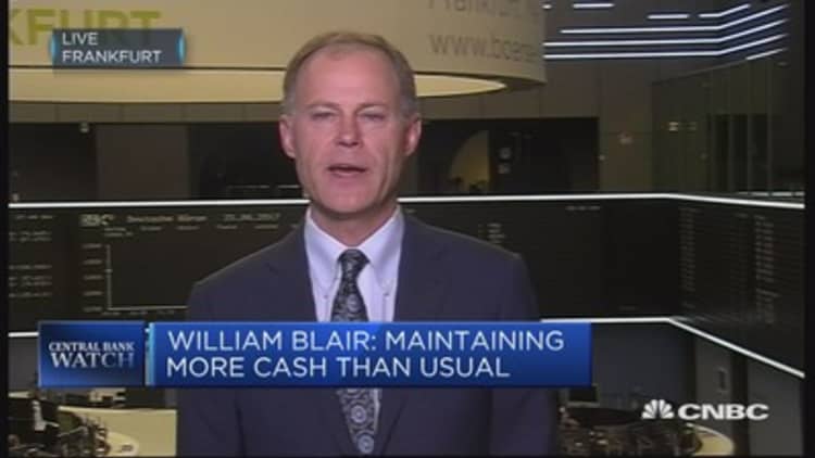 William Blair: Maintaining more cash than usual