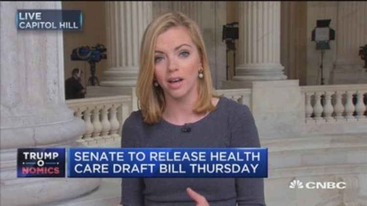 Senate to release health-care draft bill Thursday