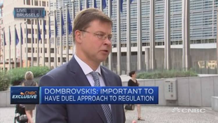 EU passporting rights linked to single market: EC’s Dombrovskis 