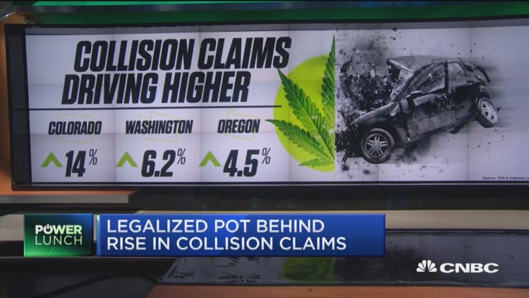Legalized pot behind rise in auto collision claims