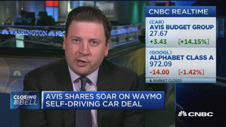 Avis shares soar on Waymo car deal