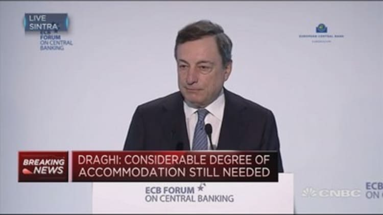 Monetary policy is working to build up reflationary pressures: ECB's Draghi