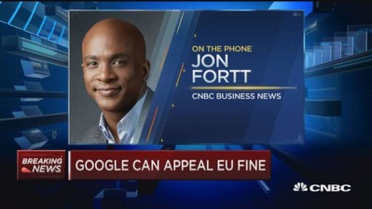Google can appeal $2.7 billion fine from European Union