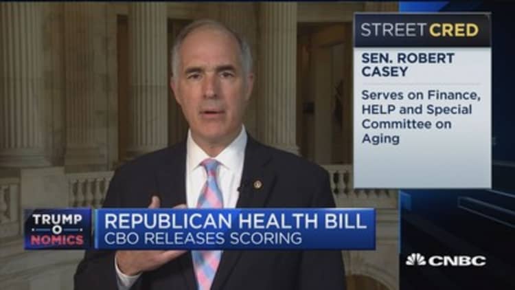 Sen. Casey: GOP health care bill is 'obscene'