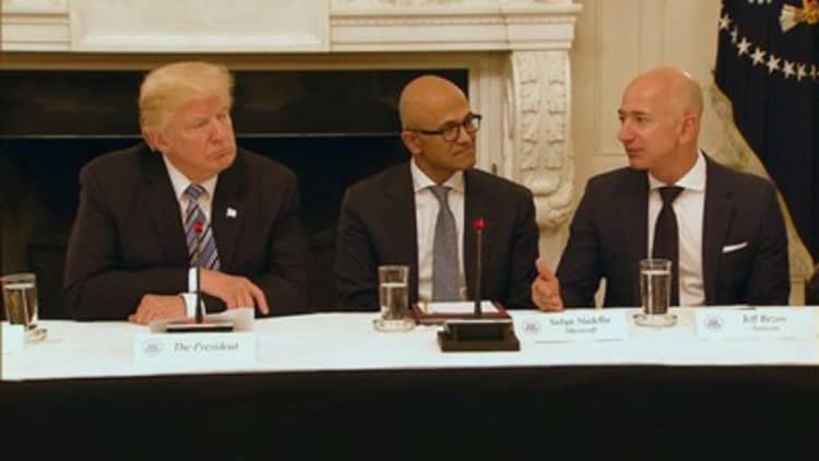 Trump takes another swipe at Amazon, saying Bezos isn't 'paying internet taxes'