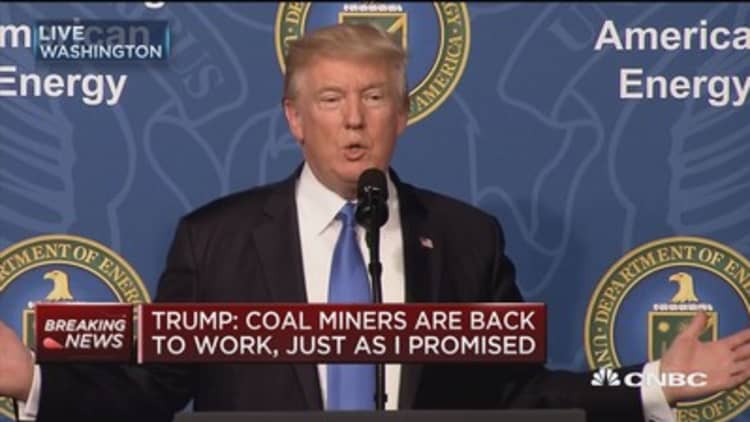 Trump: Coal miners are back to work, just as I promised