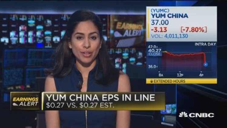 YUM China misses on top line