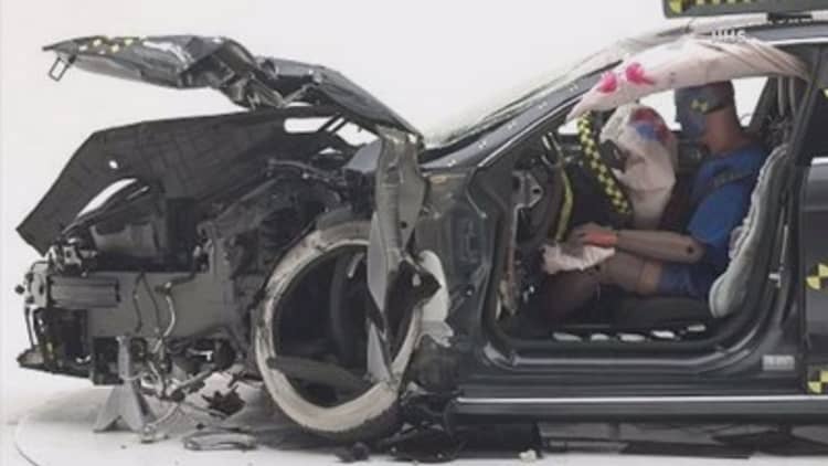 Crash tests raise questions about safety of Tesla Model S