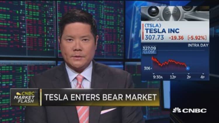 Tesla enters bear market after 6 percent drop