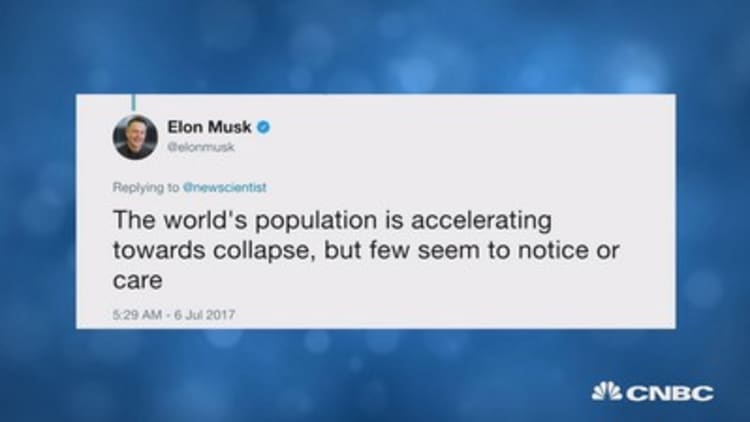 Elon Musk: The world's population is accelerating toward collapse and nobody cares