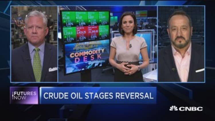 Crude oil turns positive