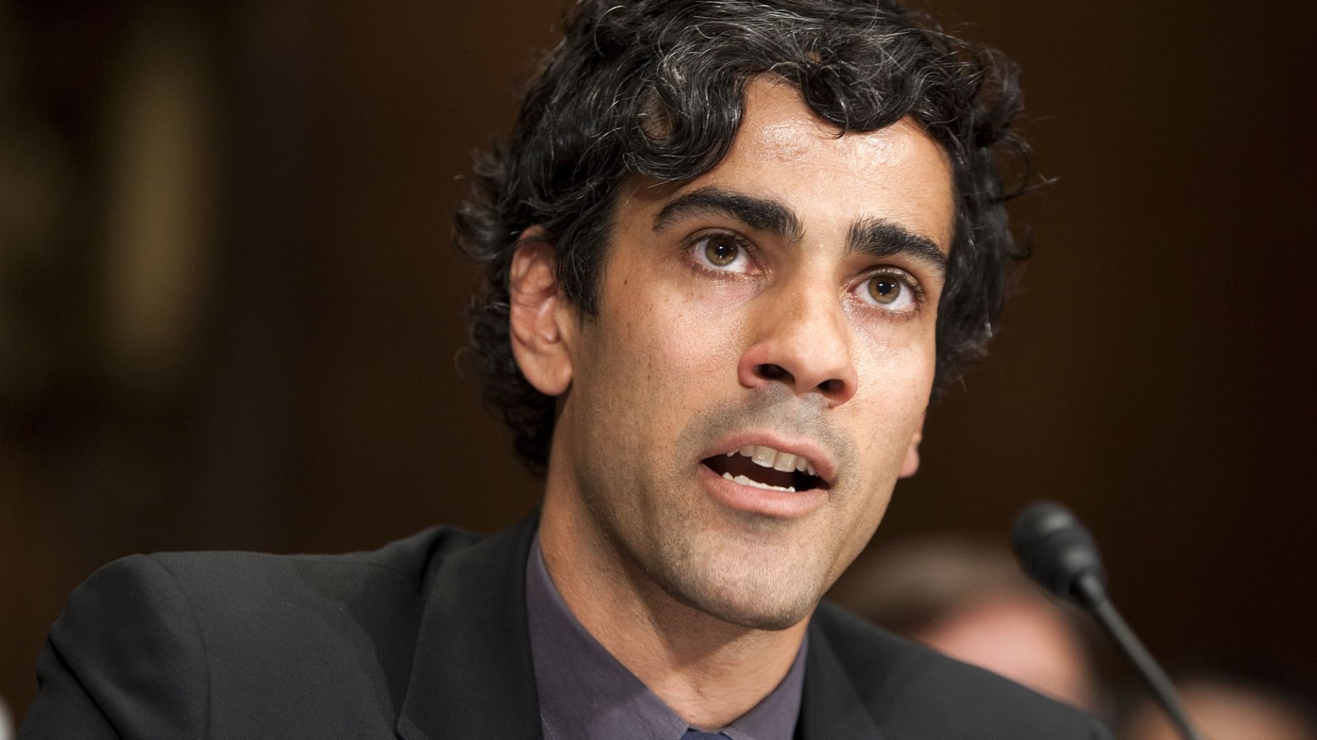 Jeremy Stoppelman, co-founder and chief executive officer of Yelp Inc., testifies at a hearing of the Senate Judiciary Committee's antitrust subcommittee in Washington, D.C., U.S., on Wednesday, Sept. 21, 2011.