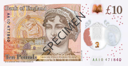Jane Austen features on new British 10-pound note
