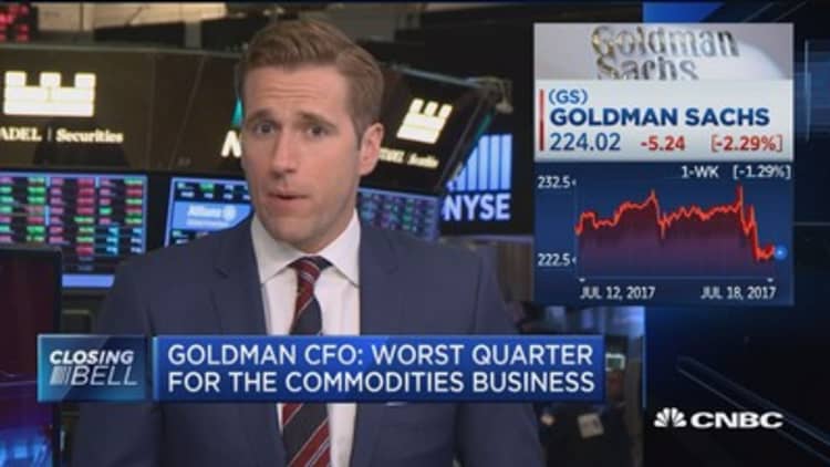 Goldman Sachs CFO: Worst quarter for the commodities business