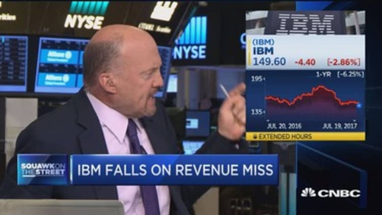 IBM being 'burned' by its legacy business as it attempts cloud entry: Jim Cramer