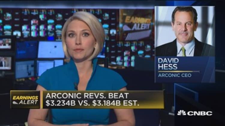 Arconic beats Street on top and bottom line