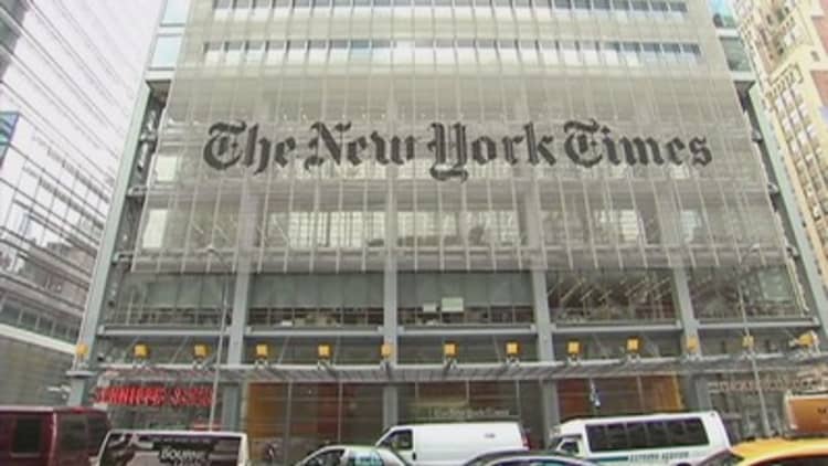 New York Times stock is up more than 70 percent since the election and just hit a nine-year high