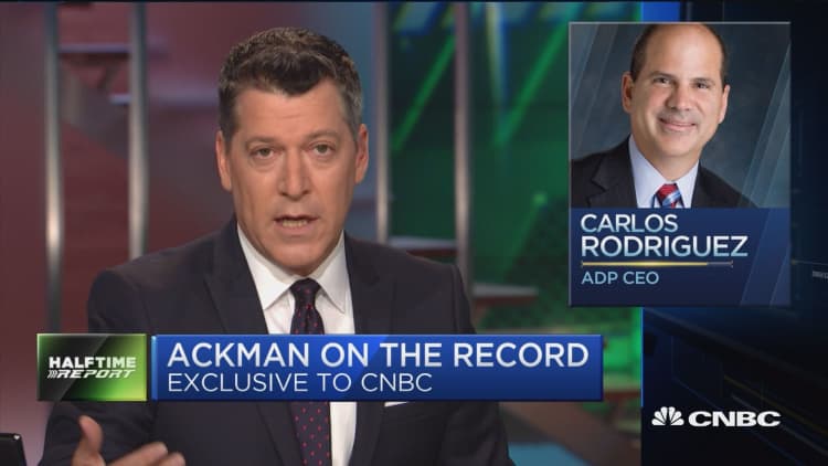 Bill Ackman tells CNBC he is not seeking control of ADP with new stake