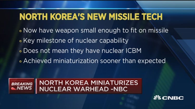 North Korea miniaturizes nuclear warhead