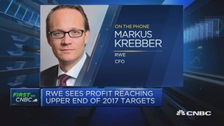 RWE sees profit reaching upper end of 2017 targets