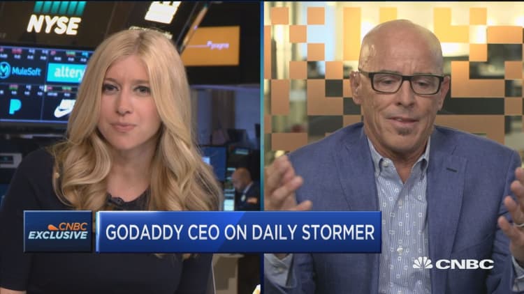With the events that happened in Charlottesville, we felt the Daily Stormer went too far, crossed the line: GoDaddy CEO