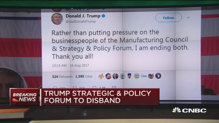 Trump tweets about ending Manufacturing Council, Strategic & Policy forum