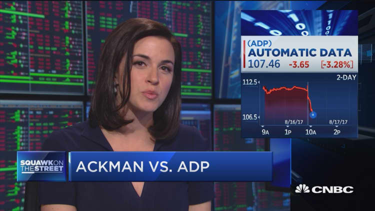 ADP shares tumble during Bill Ackman's presentation