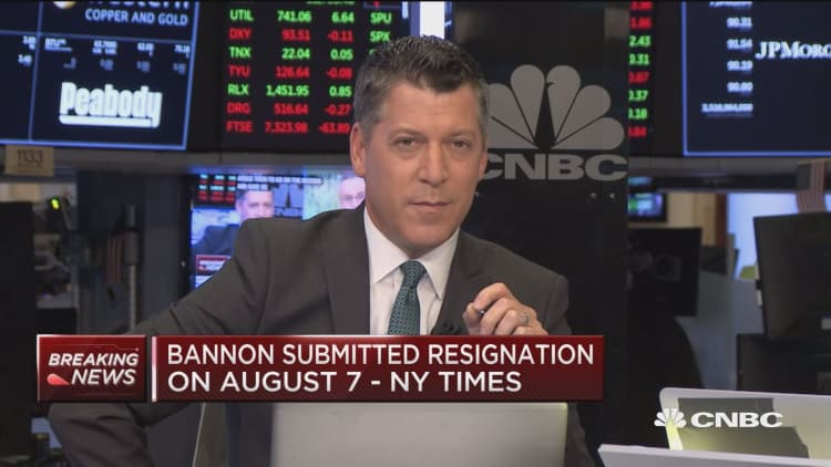 NYSE cheers news of Bannon's departure